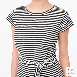 J Crew Factory stripe tie- waist T-shirt dress